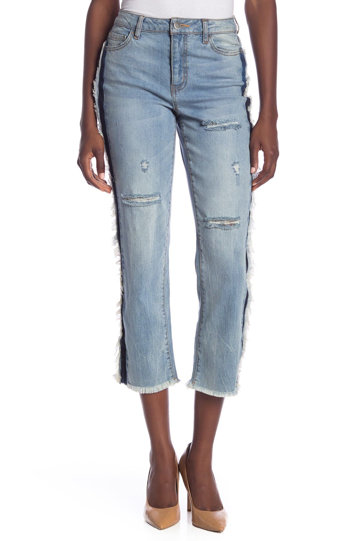 raw hem cropped jeans