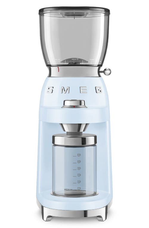 Smeg Blue Retro-style Coffee Grinder In Pastel Blue