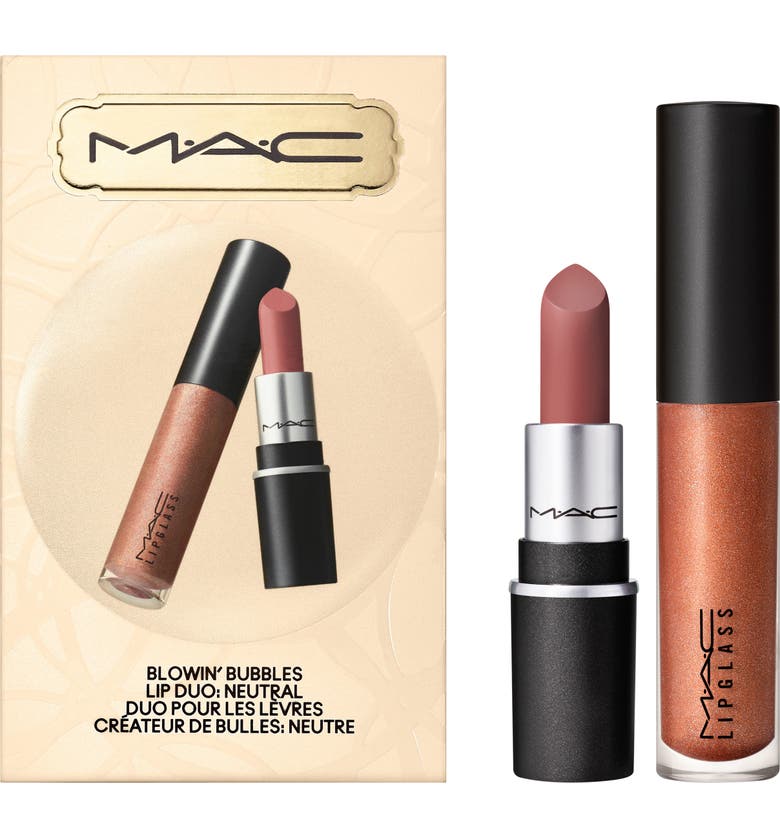 맥 아이셰도우 버블 립스틱 세트 (선물 추천) MAC Cosmetics Blowin Bubbles Lipstick Set USD $29,Nude