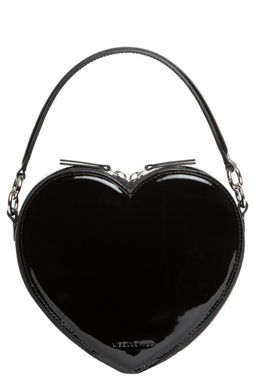 Harley Faux Leather Heart Crossbody Bag in Black Glossy