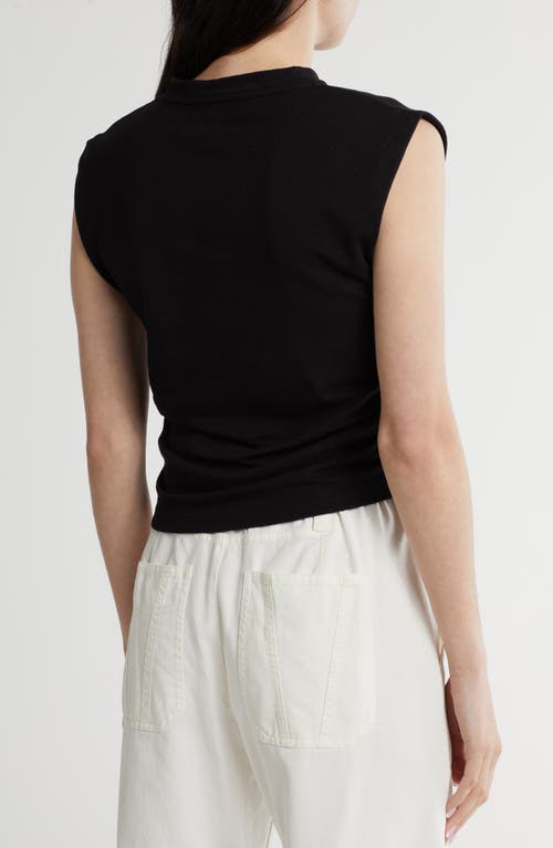 Renee C Ruched Side Muscle Tee In Black