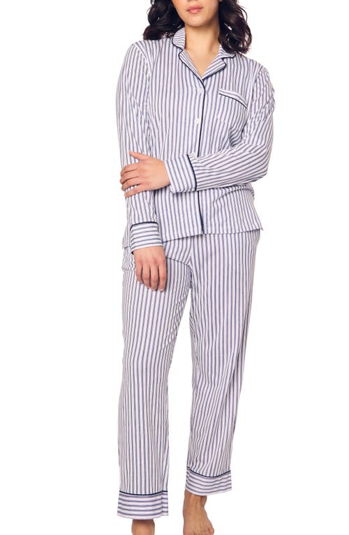 PETITE PLUME PETITE PLUME FRENCH TICKING STRIPE COTTON PAJAMAS