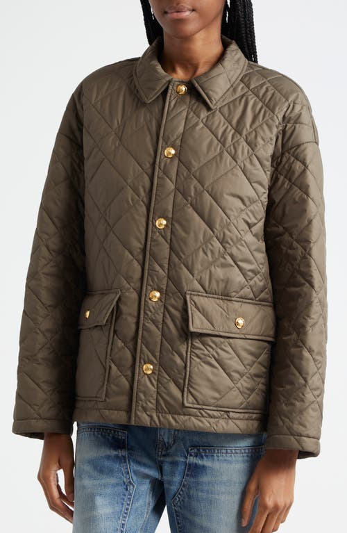 Nili Lotan Helah Quilted Shell Jacket In Army Green