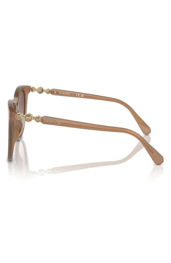 Swarovski 56mm Gradient Round Sunglasses In Opal Beige