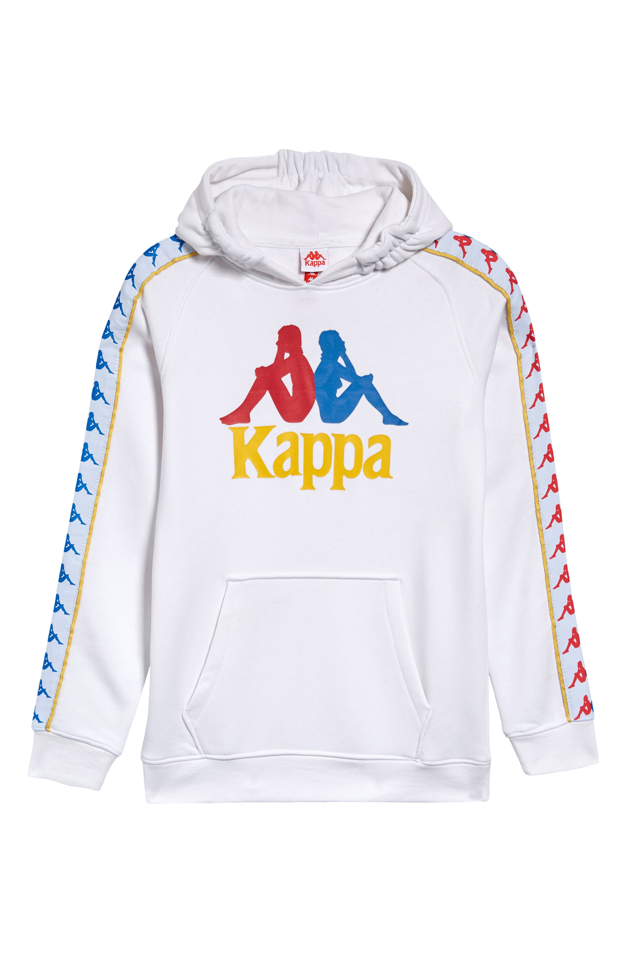 Kappa Kids' Banda Dunnie Logo Hoodie in White Fuchsia Blue at Nordstrom, Size 6Y Us