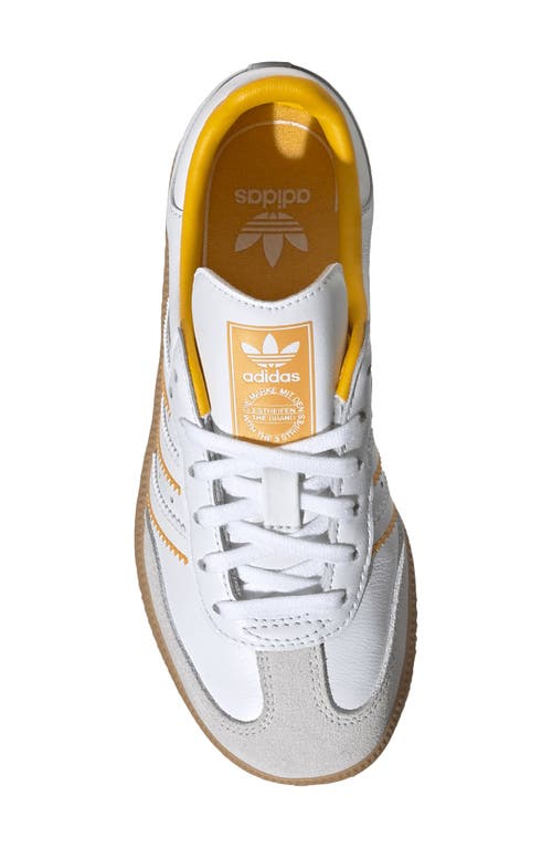 Shop Adidas Originals Adidas Kids' Samba Sneaker In Crystal White/crew Yellow