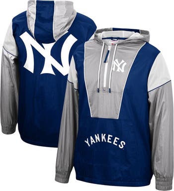 Men's Mitchell & Ness Navy New York Yankees Exploded Logo Warm Up Full-Zip Jacket Size: Small
