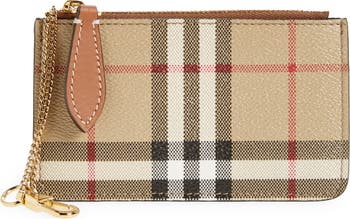 Burberry Beige/Black Nova Check Canvas and Leather Buckle Compact Wallet  Burberry