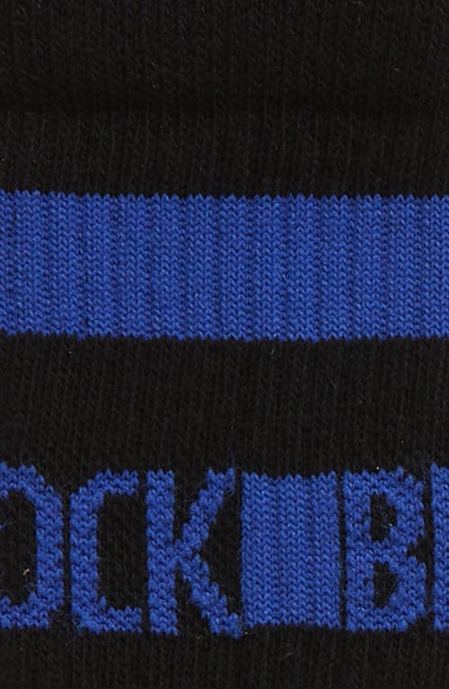 Shop Birkenstock Stripe Logo Crew Socks In Black Black