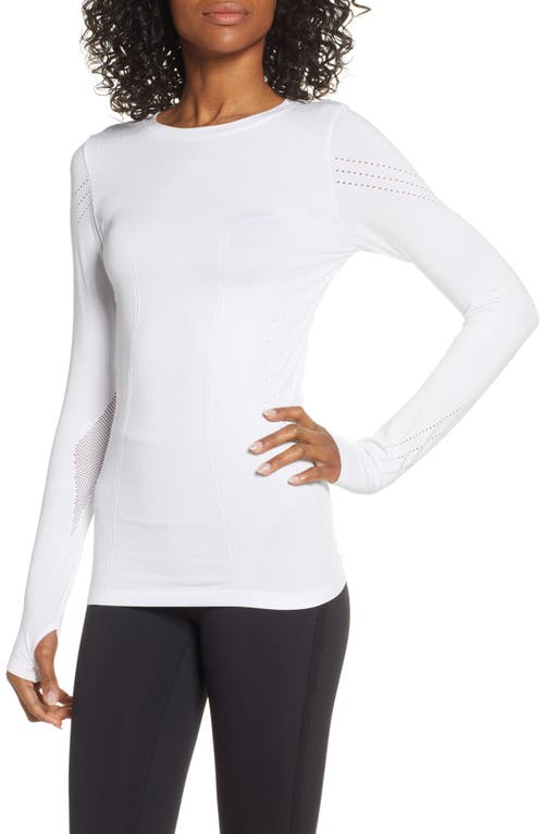 Blanc Noir Magnetic Mesh Inset Top in White at Nordstrom, Size Small