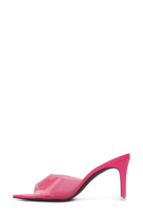 Black Suede Studio Belle Transparent Mule Sandals In Pink Pvc/patent