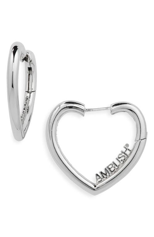 Ambush Mini Heart Hoop Earrings in Silver