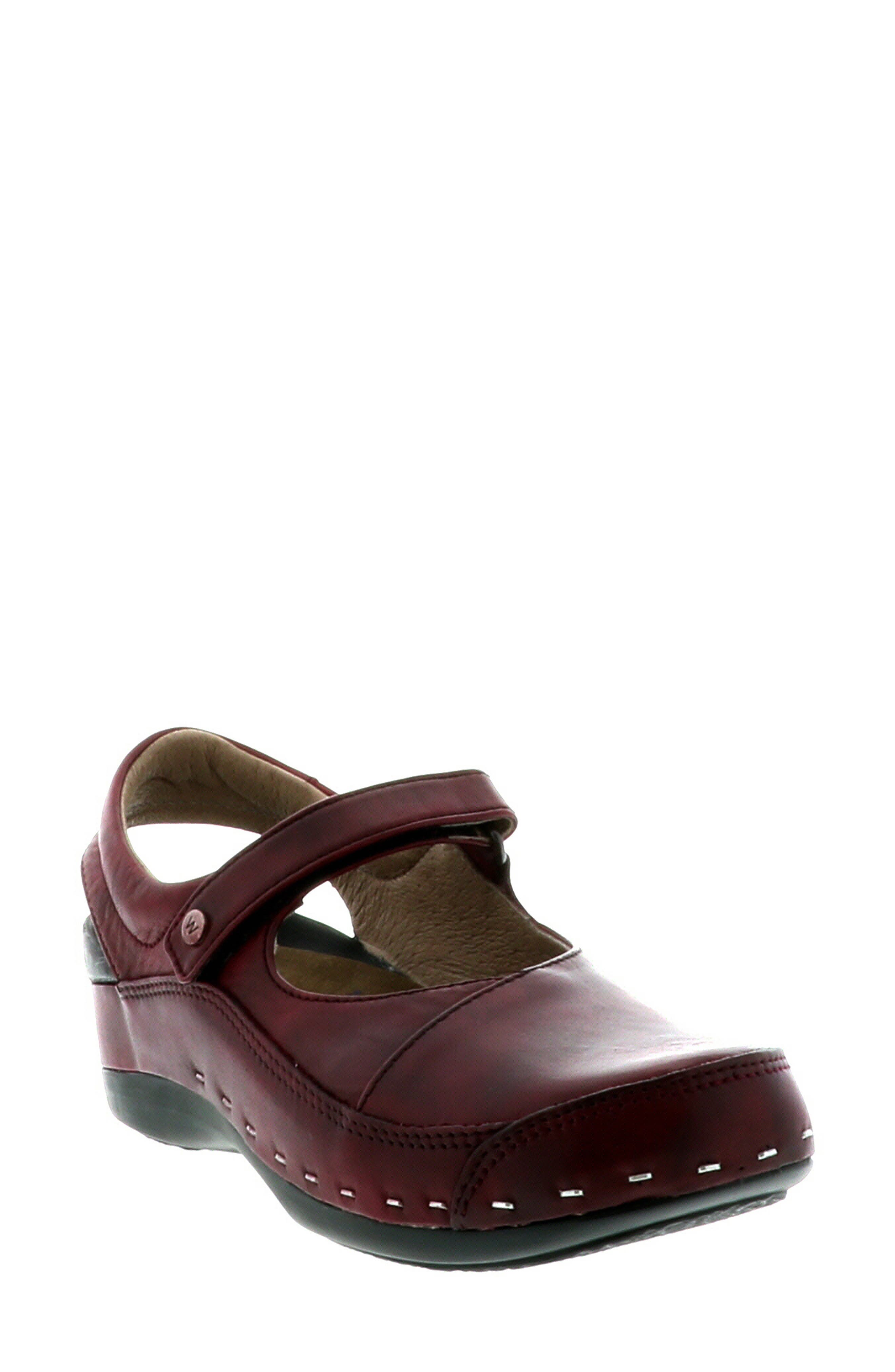 Wolky Ankle Strap Clog-9 - Burgundy