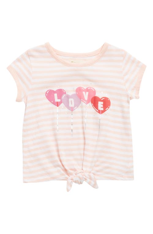 Tucker + Tate Kids' Tie Front Graphic Tee in Pink English Strp- Lollies