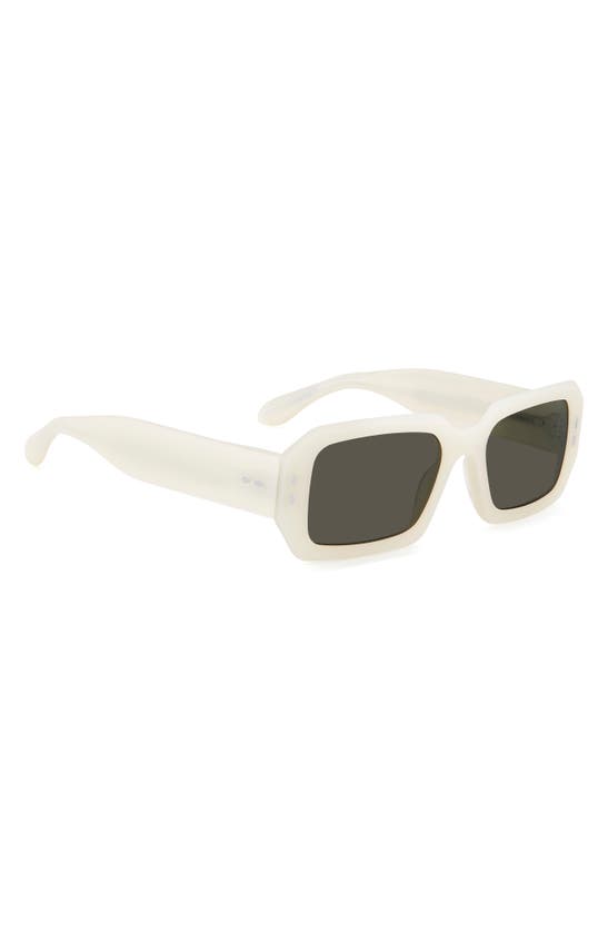 Shop Isabel Marant 53mm Rectangular Sunglasses In Pearl White/ Grey