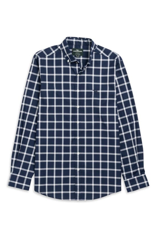 Shop Rodd & Gunn Check Button-down Oxford Shirt In Navy
