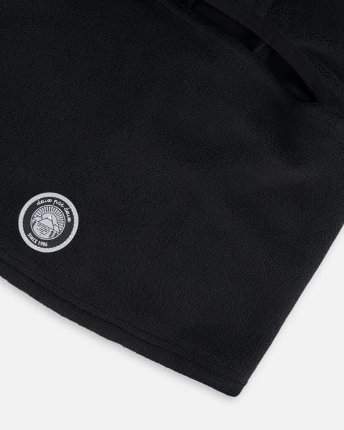 Deux Par Deux Kids Unisex Polar Fleece Balaclava Black In Anthracite