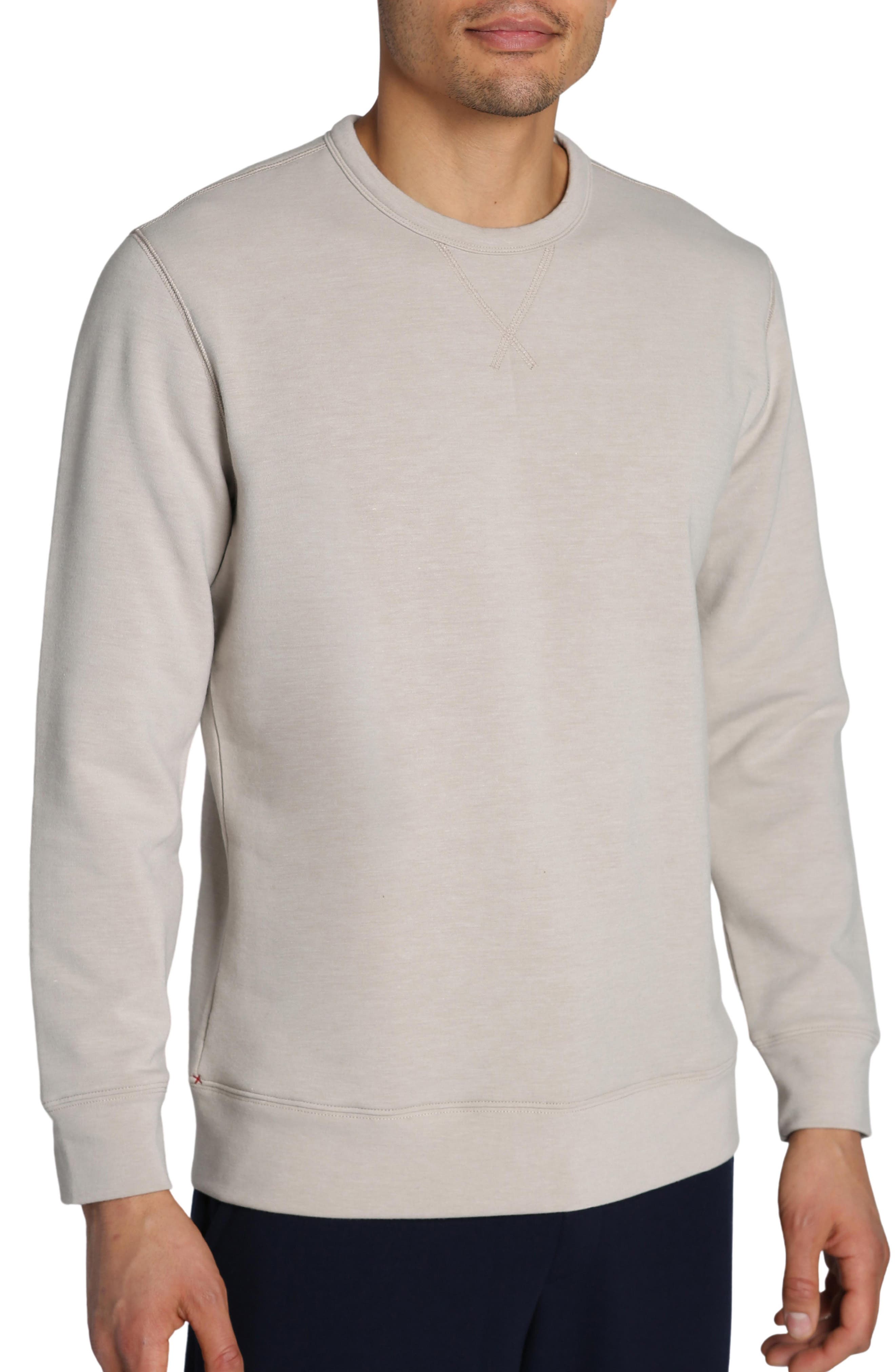 Beige Crewneck Sweatshirts for Men 