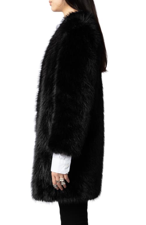 Shop Zadig & Voltaire Milas Faux Fur Coat In Noir