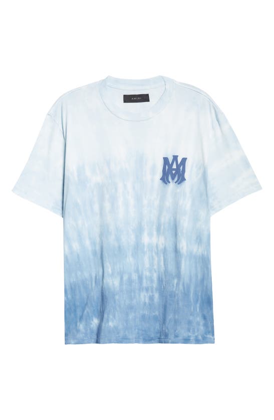 Shop Amiri Ma Logo Dip Dye Cotton Graphic T-shirt In Ashley Blue