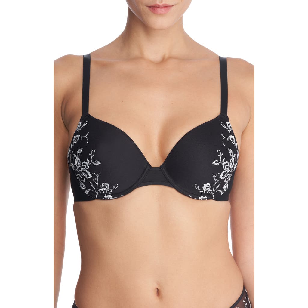 Natori Flawless Underwire Contour Bra In Black/ivory