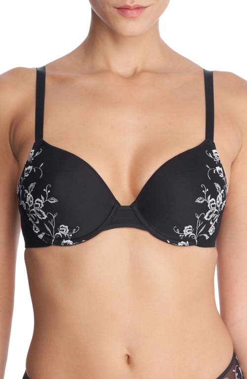 Shop Natori Flawless Underwire Contour Bra In Black/ivory