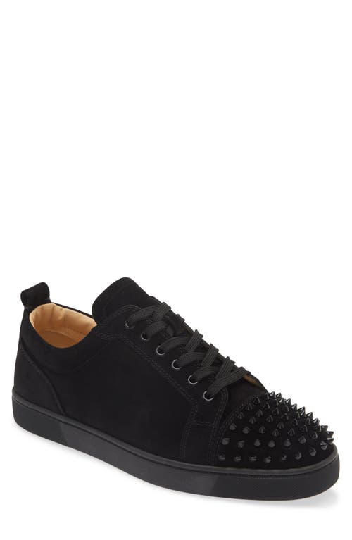 Shop Christian Louboutin Louis Junior Spikes Sneaker In Black/black