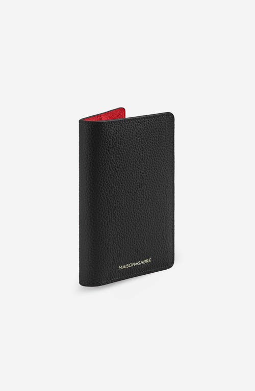 Shop Maison De Sabre Maison De Sabré Leather Passport Holder In Rouge Noir