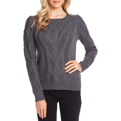 Cece Entwine Cable Knit Sweater, Grey