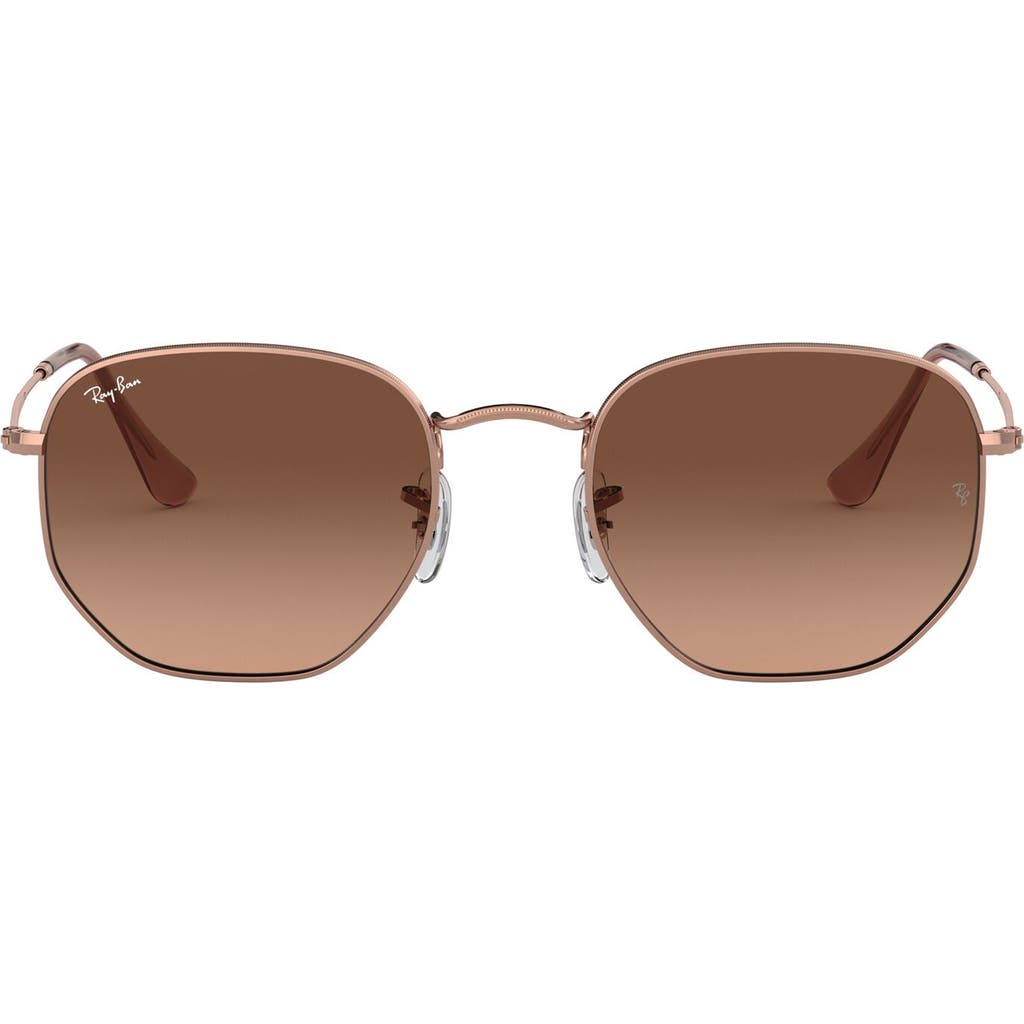 Shop Ray Ban Ray-ban 51mm Geometric Sunglasses In Copper/copper Gradient