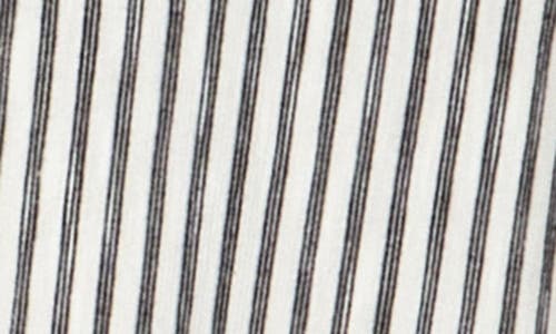 Shop Max Studio Side Tie Crinkle Knit Top In Ivory/black Stripe