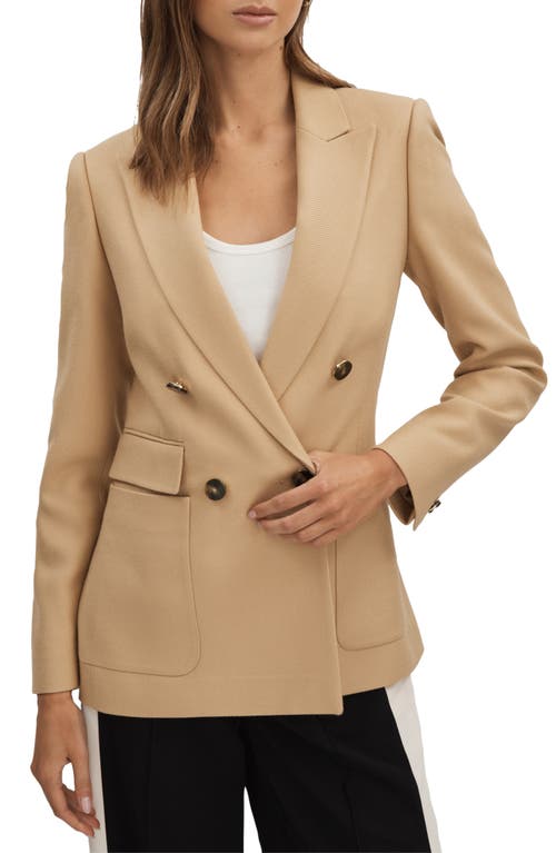 Shop Reiss Larsson Double Breasted Blazer In Camel