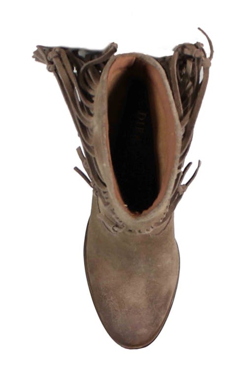 Shop Diba True True Sky Fringe Bootie In Dark Dust