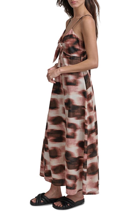 Shop Dkny Tie Front Maxi Dress In Abstract Dot