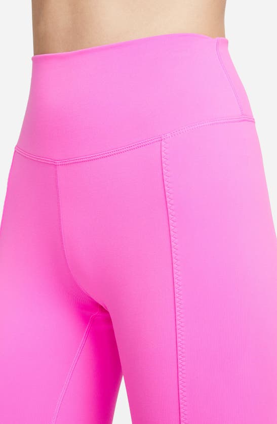 Shop Nike One High Waist Split Hem Leggings In Playful Pink/ Jcg
