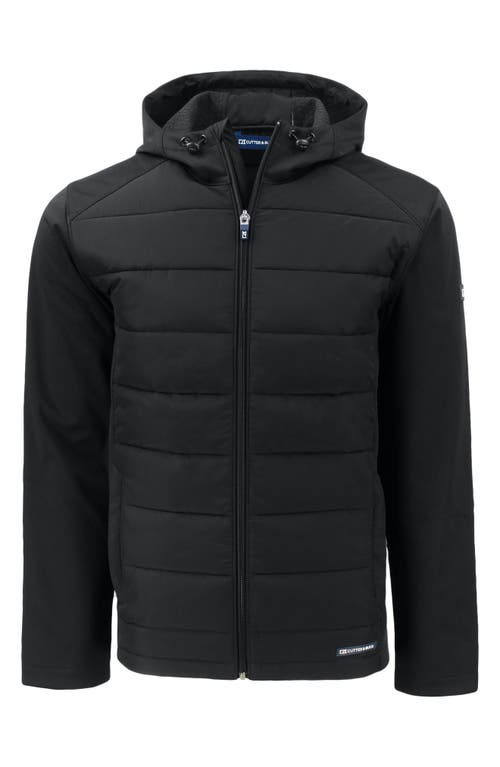 Evoke Water & Wind Resistant Insulated Quilted Recycled Polyester Puffer Jacket in Black