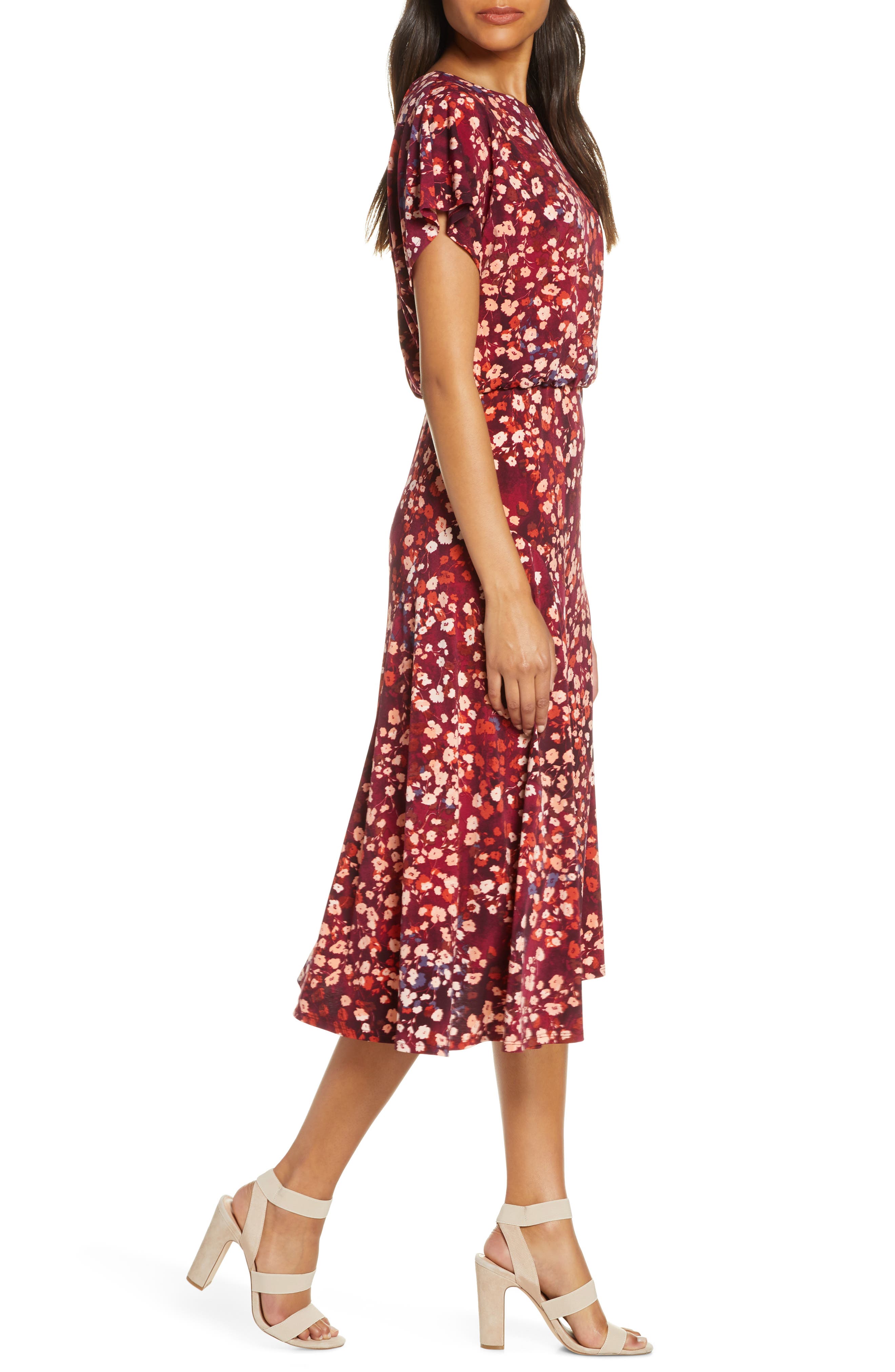 Maggy London | Short Sleeve Floral Midi Dress | Nordstrom Rack
