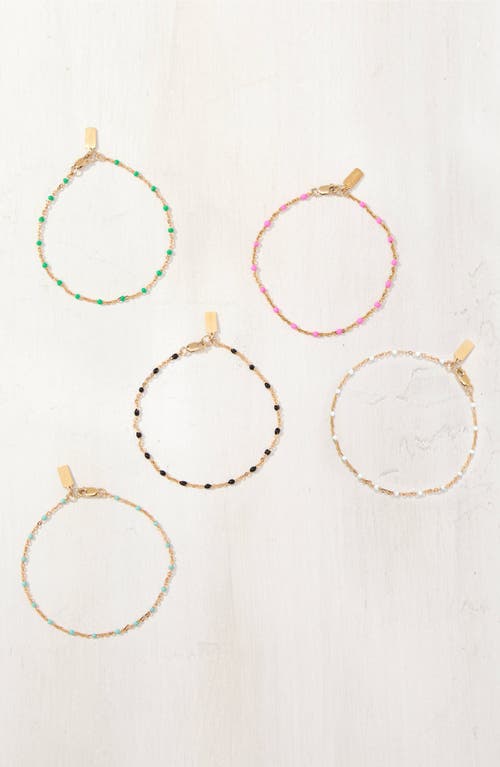 Set & Stones Kaz Bead Station Bracelet In Gold / White