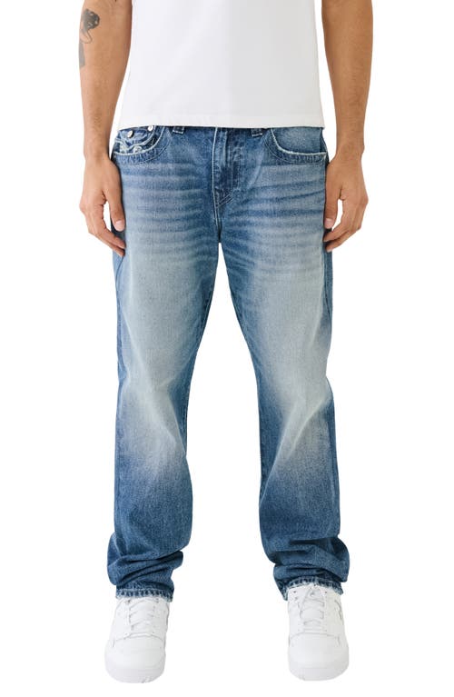 Ricky Raw Flap Straight Leg Jeans in Cephus Medium Wash