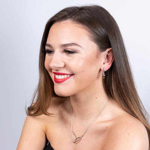 Lucy Quartermaine Petal Hoops Large In Sterling Silver