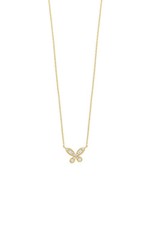 Simple Obsession Butterfly Diamond Pendant Necklace in 18K Yellow Gold