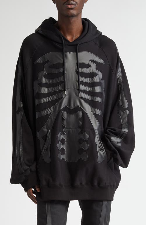 TAKAHIROMIYASHITA TheSoloist. Back Gusset Bone Appliqué Pullover Hoodie Black X at Nordstrom, Us