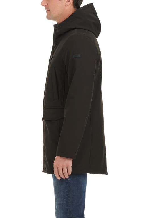 Shop Vince Camuto Water Resistant Hooded Coat In Black