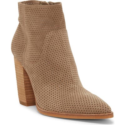 Vince Camuto Cava Perforated Pointy Toe Boot- Beige