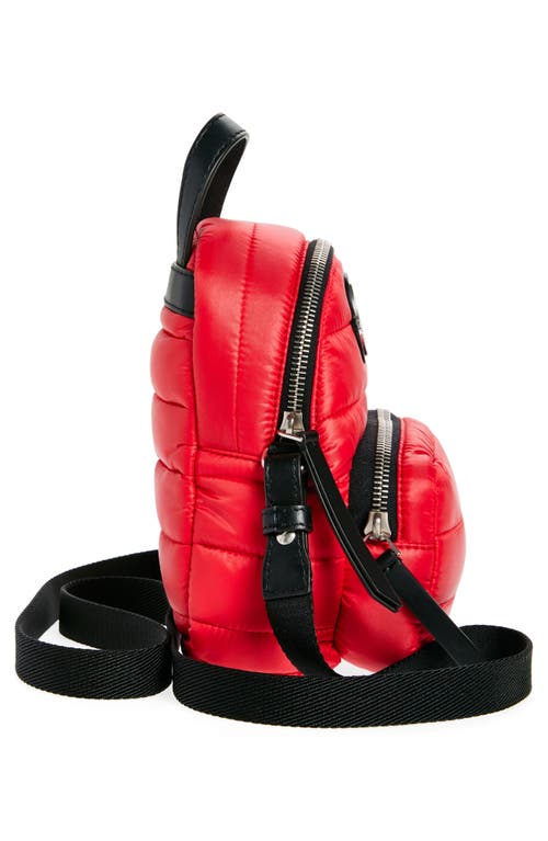 Shop Moncler Small Kilia Nylon Puffer Backpack In Red