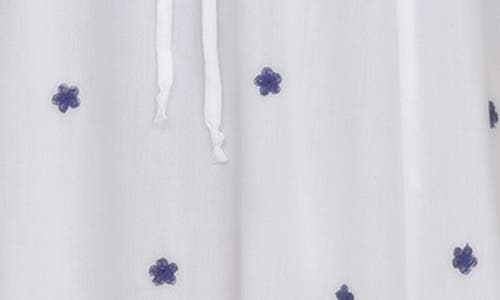 Shop Boho Me Embroidered 3/4 Sleeve Coverup In White W/navy