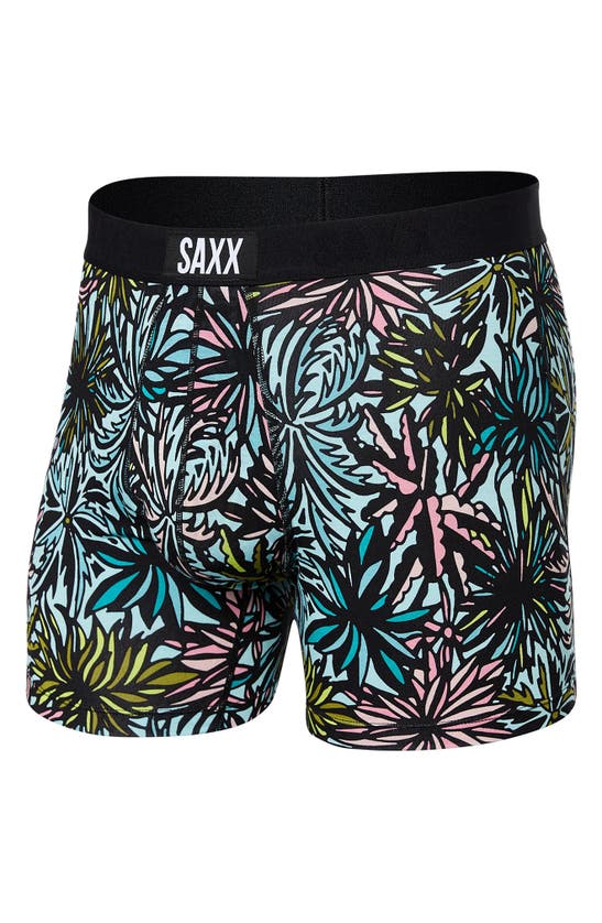 Saxx Vibe Super Soft Slim Fit Boxer Briefs In Palm Springs- Light Aqua