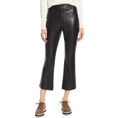 Halogen X Atlantic-Pacific Crop Flare Faux Leather Pants, Black (Nordstrom Exclusive)