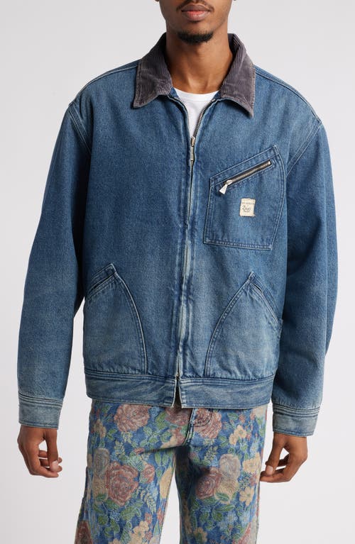 Shop Roy Roger's X Dave's New York Roy Rogers X Dave's New York Work Chore Jacket In Denimvintage Washed