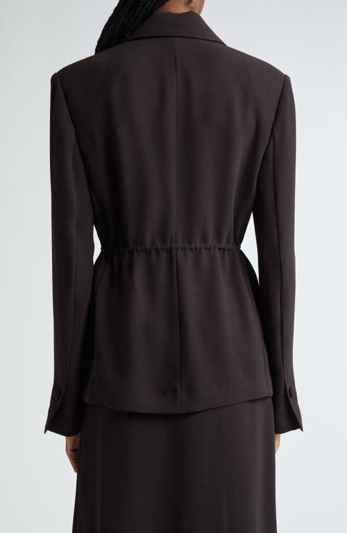ST JOHN ST. JOHN COLLECTION FLUID SATIN BACK CREPE DRAWSTRING BLAZER